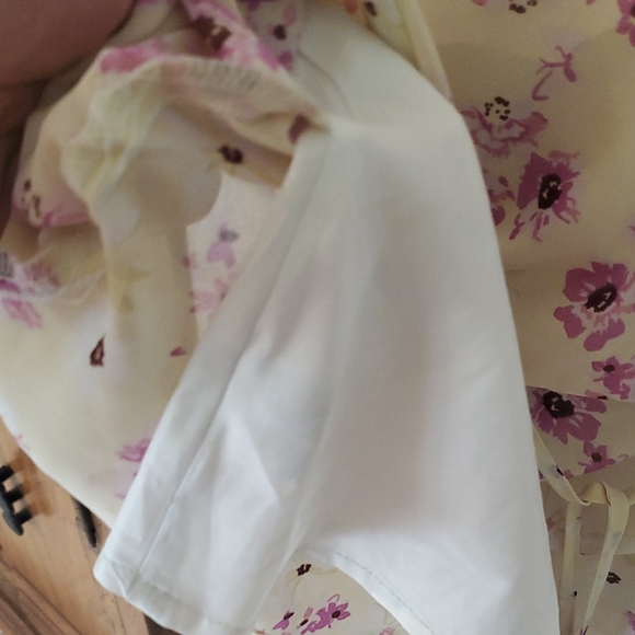 Princess Polly Cream and Pink Slip Dress V-Neck Mini - Picture 9 of 10